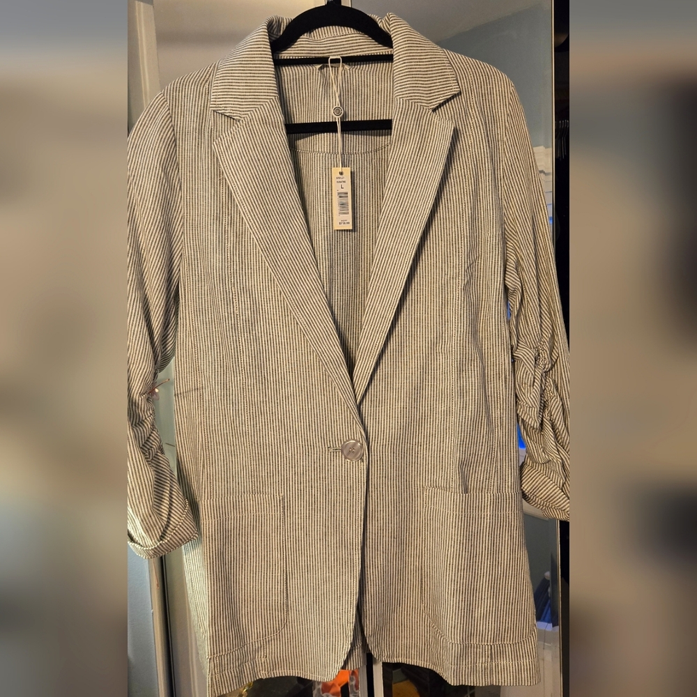 NWT Max Studio striped summer blazer size L